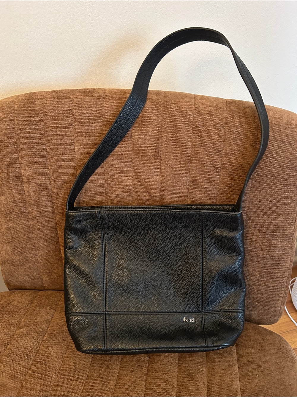 The Sak Black Pebbled Leather Shoulder Bag